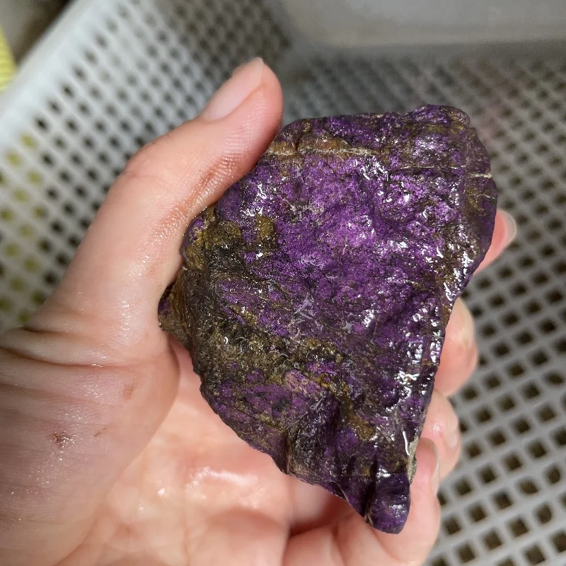 1pc Purpurite Purple Calcite Stone Crystal Rough Stone Marbled Purple Home Decor, Crystal Pieces for Craft Decorative Mine