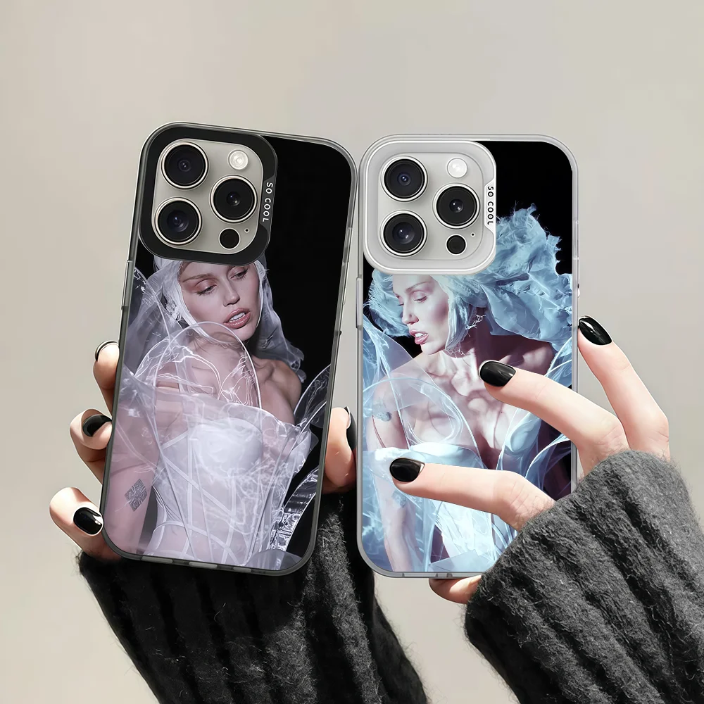 

Flowers Miley Cyrus Singer Phone Case For IPhone 12 11 13 14 15 16 17Max Pro Plus Mini Protective IMD Color Cover