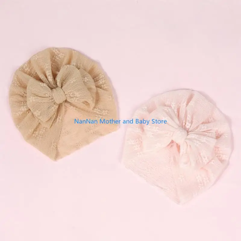 جميل الوليد طفلة الدانتيل قبعة مع القوس لينة وتنفس عمامة غطاء الرأس تنفس للمستشفى وارتداء اليومي