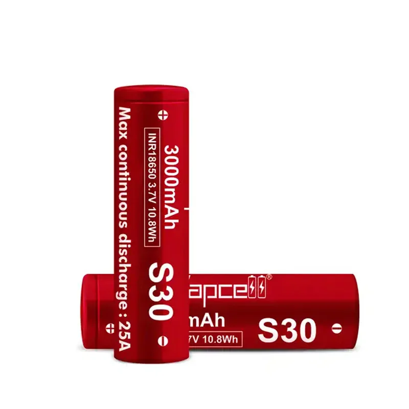 Original Vapcell S30 INR 18650 แบตเตอรี่ 3000mAh 25A Discharge Current 3.7V 18650 แบตเตอรี่ลิเธียมเหล็กสําหรับ VapeMod