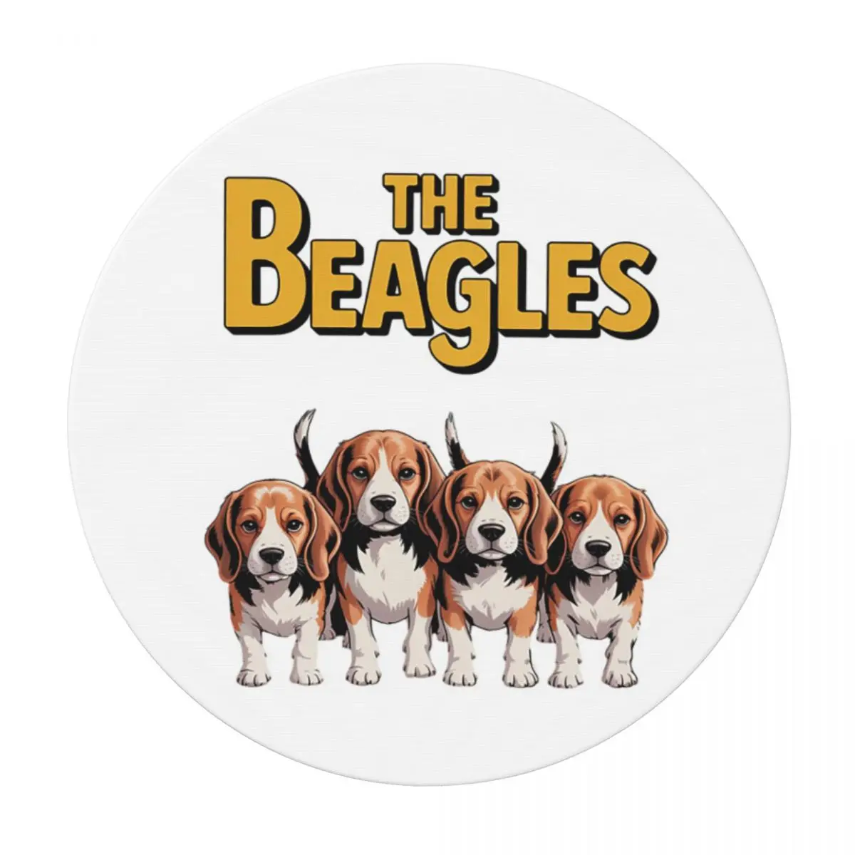 The Beagles Four Beagle Dog Crossing Waterproof Round Tablecloth Oilproof Table Cloth for Kitchen Events Dining Table Cover