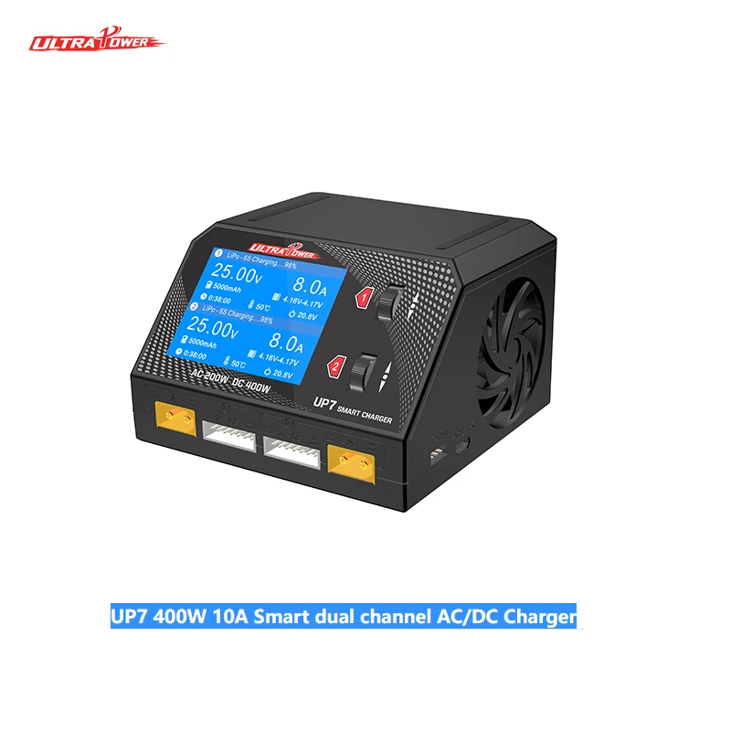 ULTRA POWER NEW UP7 400W 10A Smart dual channel AC/DC Charger Channel Battery Balance Charger Discharger