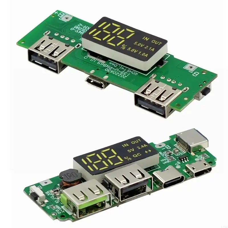 

L41E 18650 Mobile Power Charging Board Double USB Output 5V 2A 1A/5V 2.4A for DIY Projects with Display Safe Protections