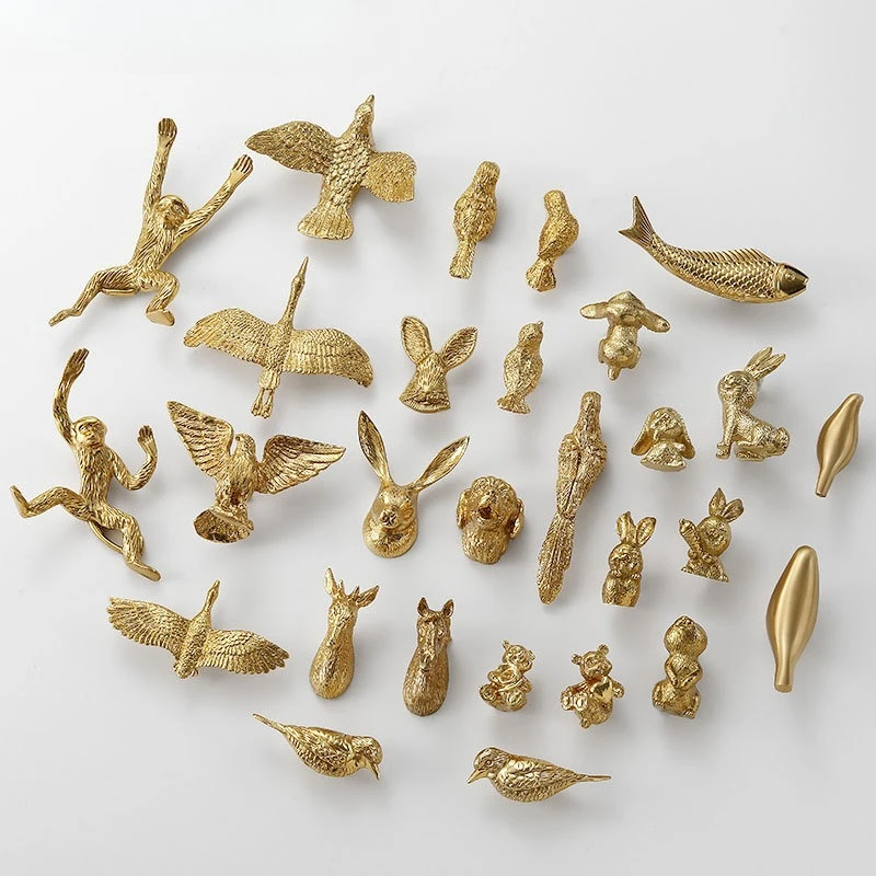 Europäischer Stil Minimalistischer Schranktürgriff Massiver Messing-Schrankgriff DIY-Ziehgriff Klassischer Luxus-Schubladenknopf aus reinem Kupfer in Gold – Detail 4