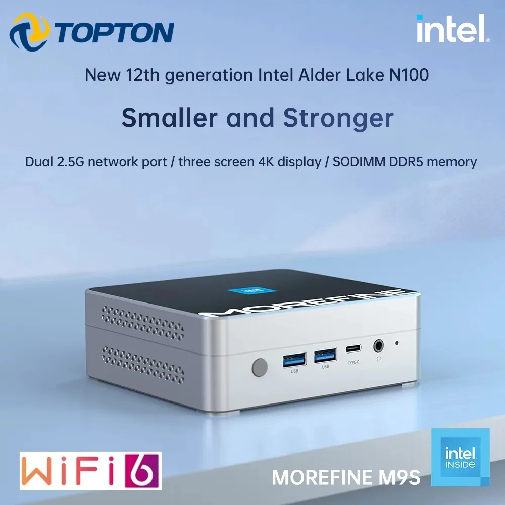 Morefine M9S N100 12th Gen Intel Gaming Mini PC DDR5 4800MHz NVMe Portable Computer Dual 2.5G LAN Windows 11 3x4K NUC HTPC WiFi6