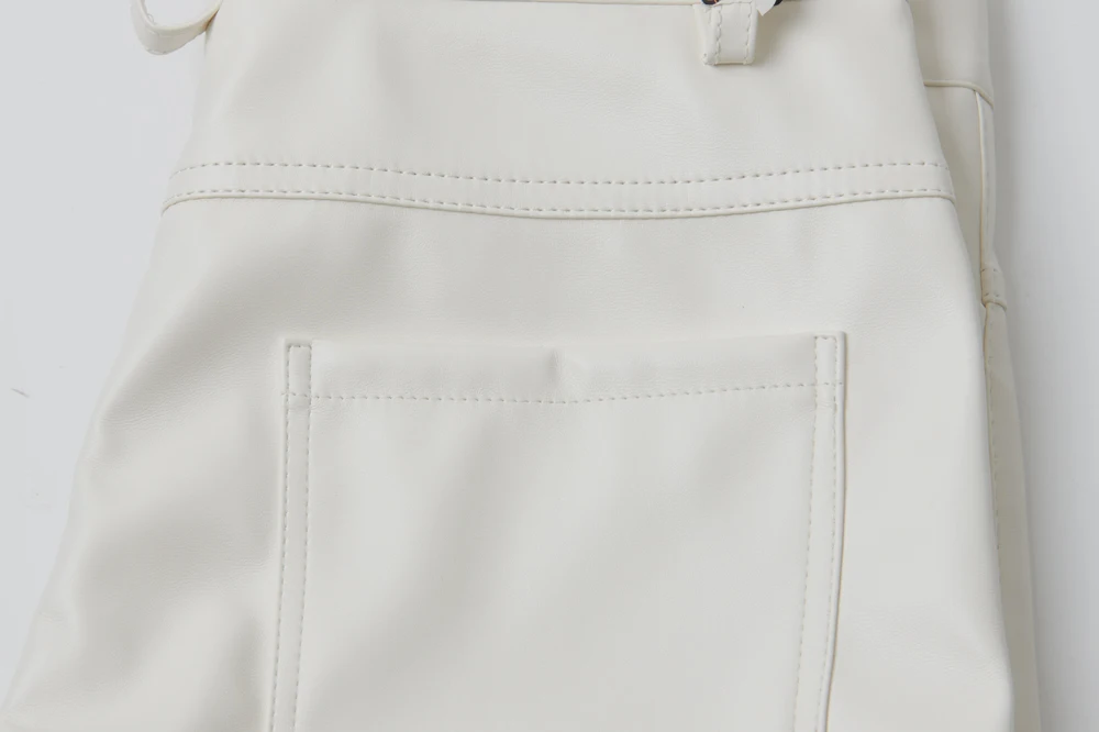 Herren-Lederhose, schmale Passform, Stretch, modische PU-Lederhose, Nachtclub, Party- und Tanzhose, dünn – Detail 5