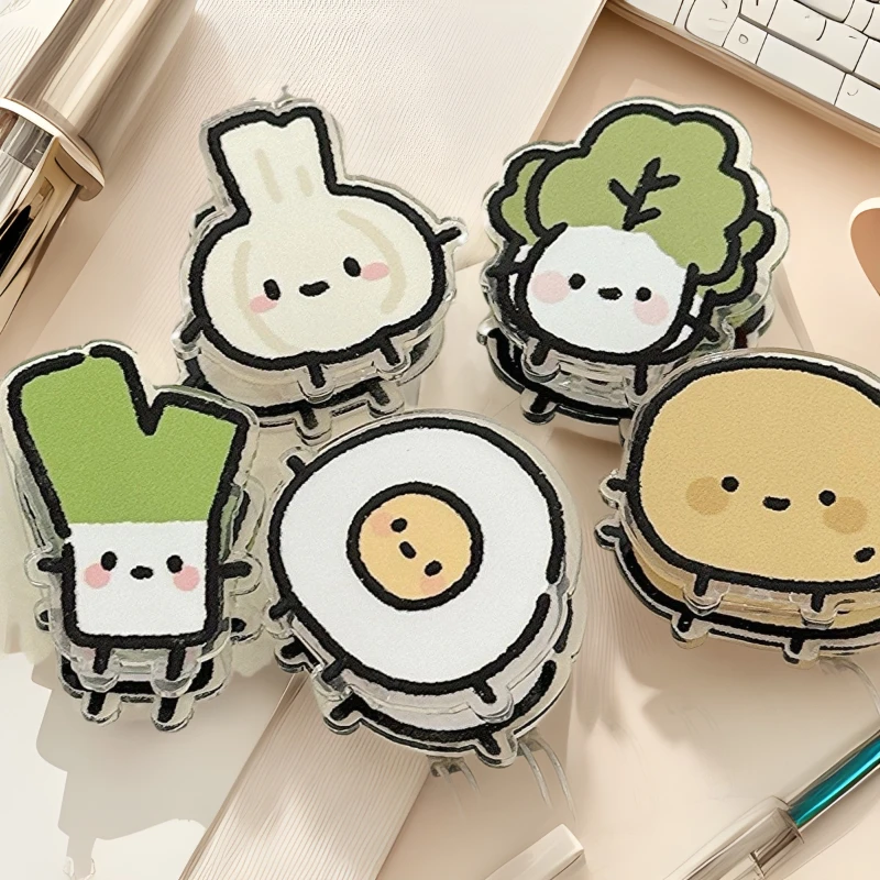 Funny Vegetable Wind Sticky Note Clip Cartoon Wind High Value Double-sided Acrylic PP Storage Test Paper Adorable Interesting