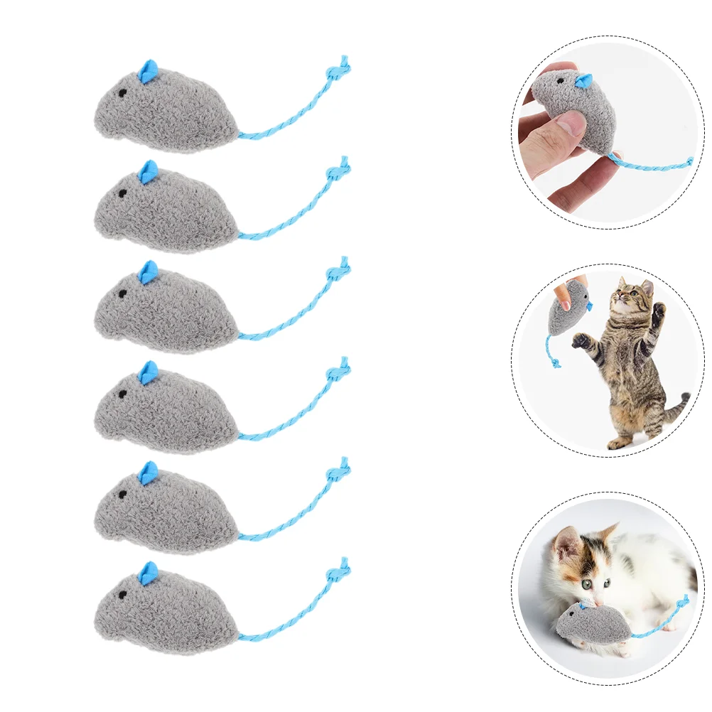 6 PCS Simulation Mouse and Cat Toy Catnip Scratching Plaything Plush Wear-resistant Figure