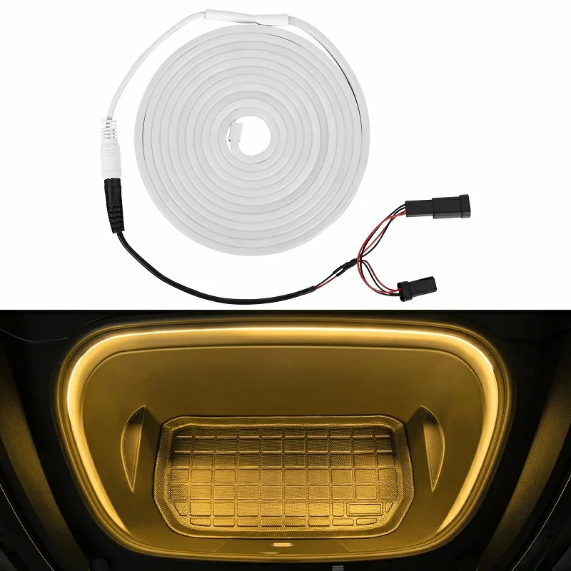 Front Trunk LED Light for Tesla Model 3 Model Y Atmosphere Lamps Strips Frunk Light Decorative Warm White Brighten 2021-2023