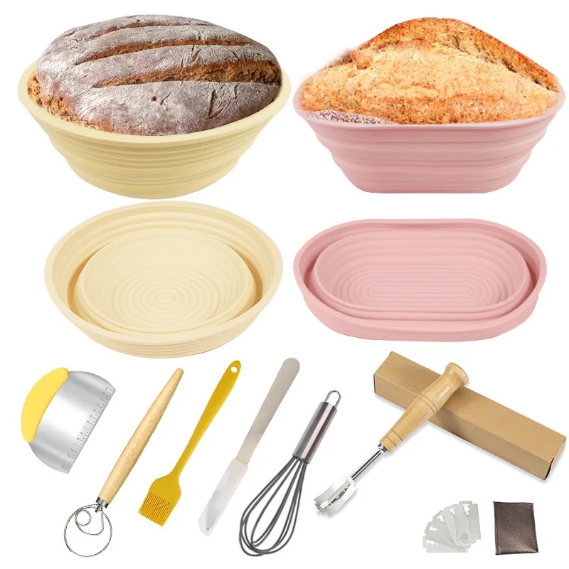 Amazon Hot Bread Silicone Fermentation Basket Home Oven Baking Folding High Temperature Resistant Bread Silicone