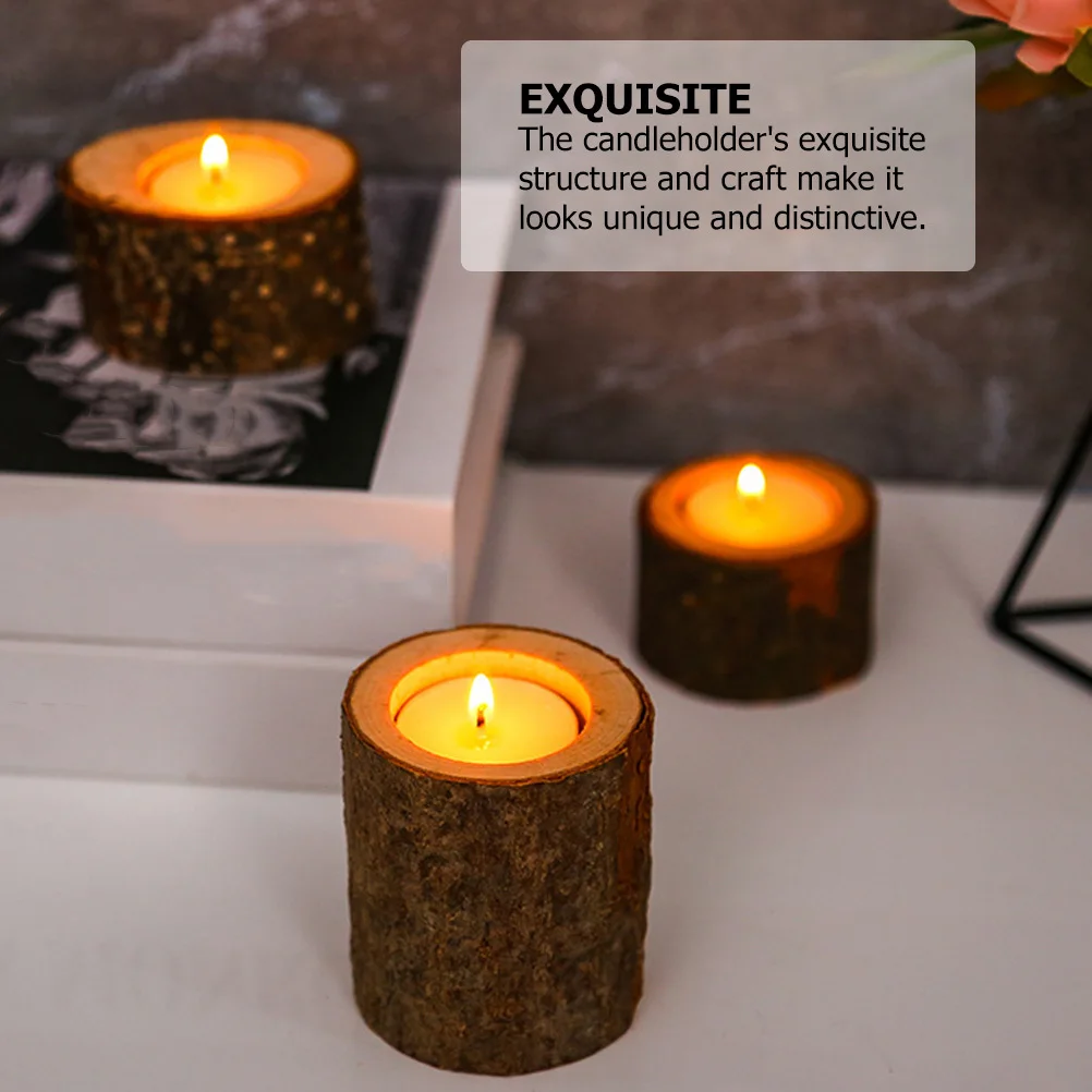 

Creative Wooden Candlestick Holder 5Pcs Natural Branch Style for Wedding Party Home Decor Festive Holder Tea Light Stake