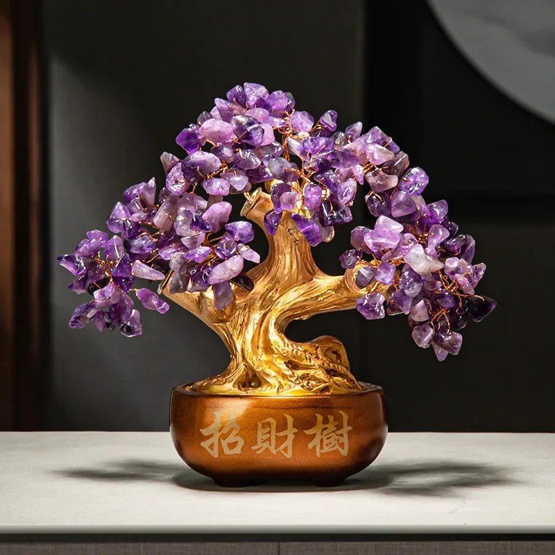 1pc Resin Money Tree Ornament Feng Shui Accessories Wealth absorbing ornaments Store front desk decoration Promotion Gift