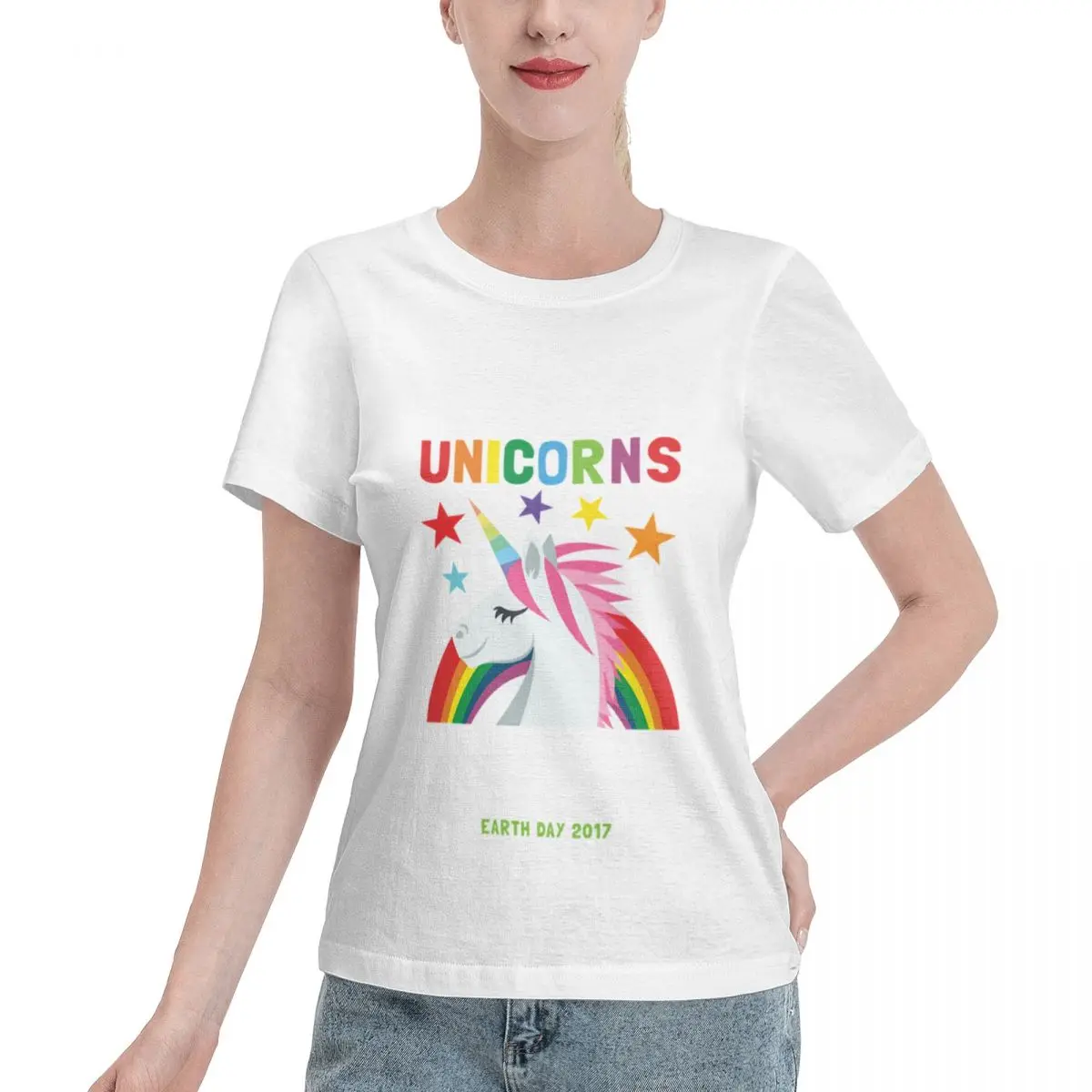 All Body Type March For Unicorns Unless You Believe In Science Shirt Women's T-shirt Streetwear Wear Resistant Top
