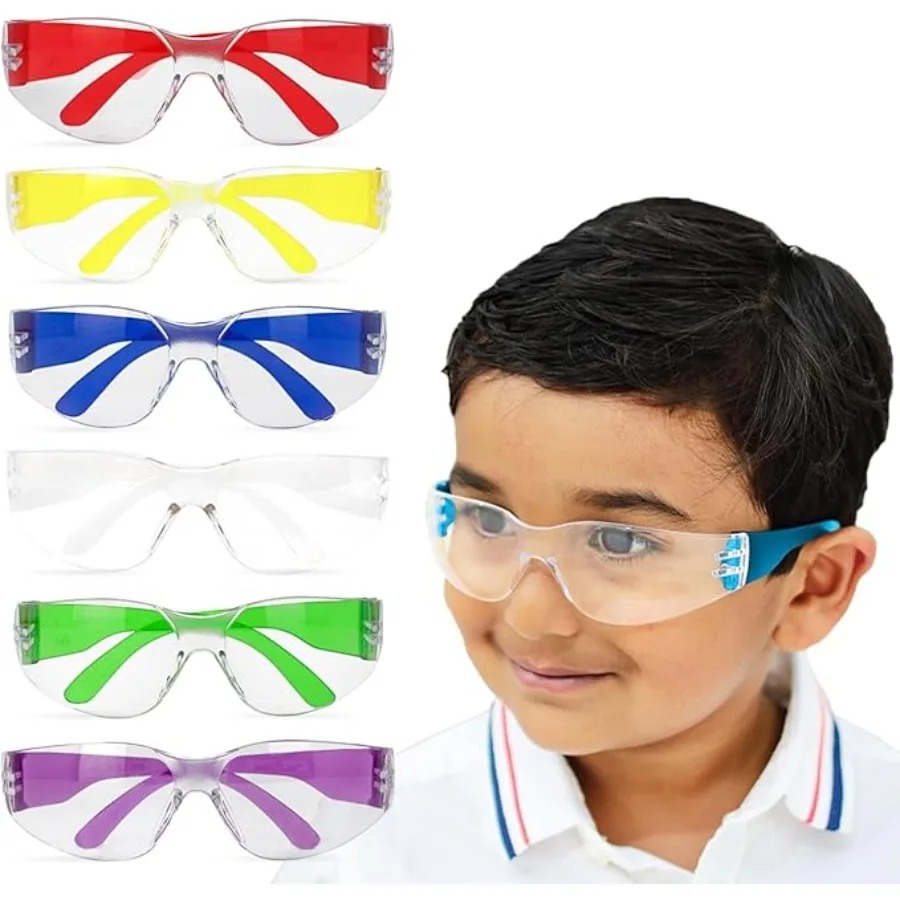 

Children's Safety Glasses – Bulk Pack of Protective Eyewear and Science Experiment Goggles (6-Piece Set)，Wraparound