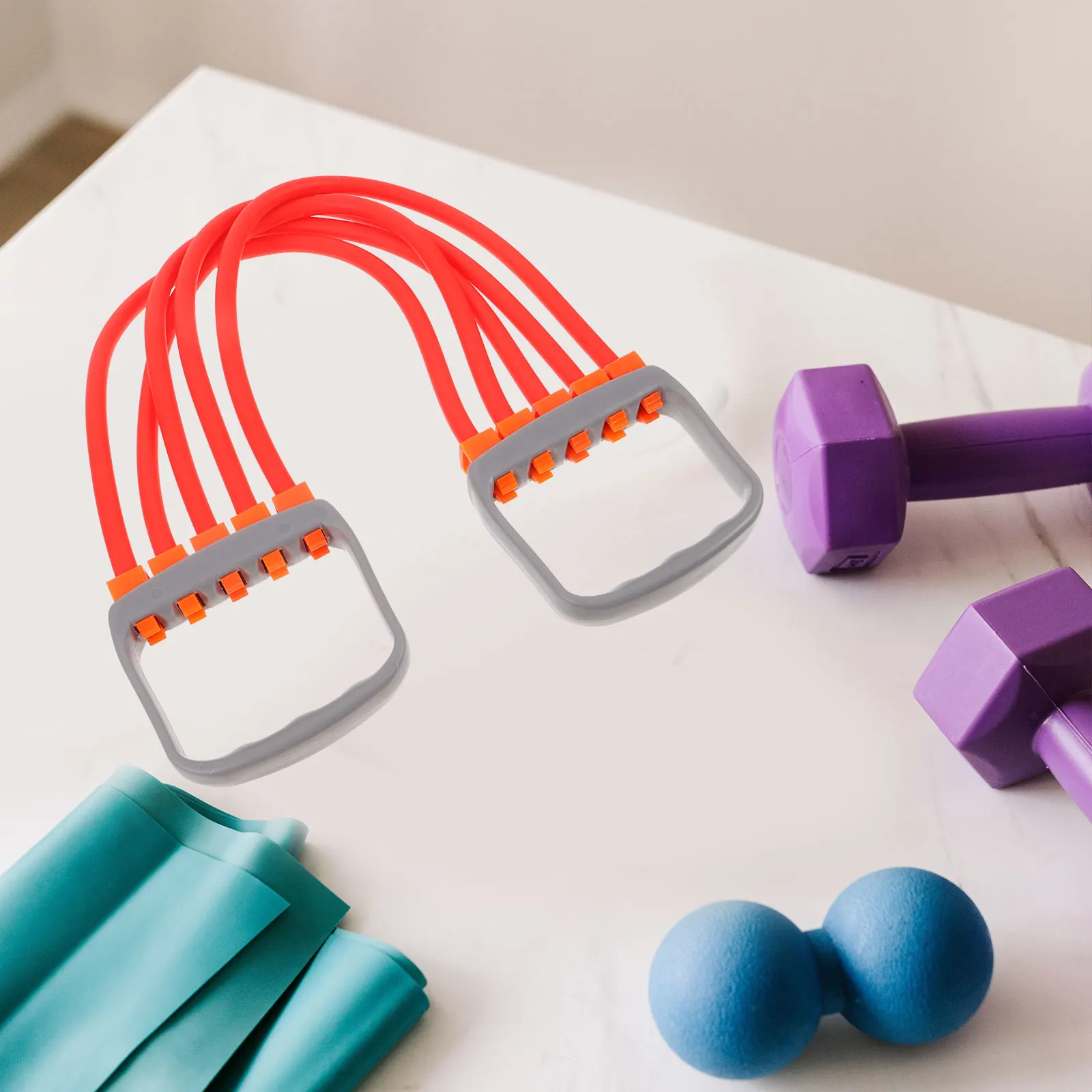 

Chest Expander Adjustable Resistance Bands PVC Material Lightweight Fitness Rope Ergonomic Handle Non Slip Chest Workout