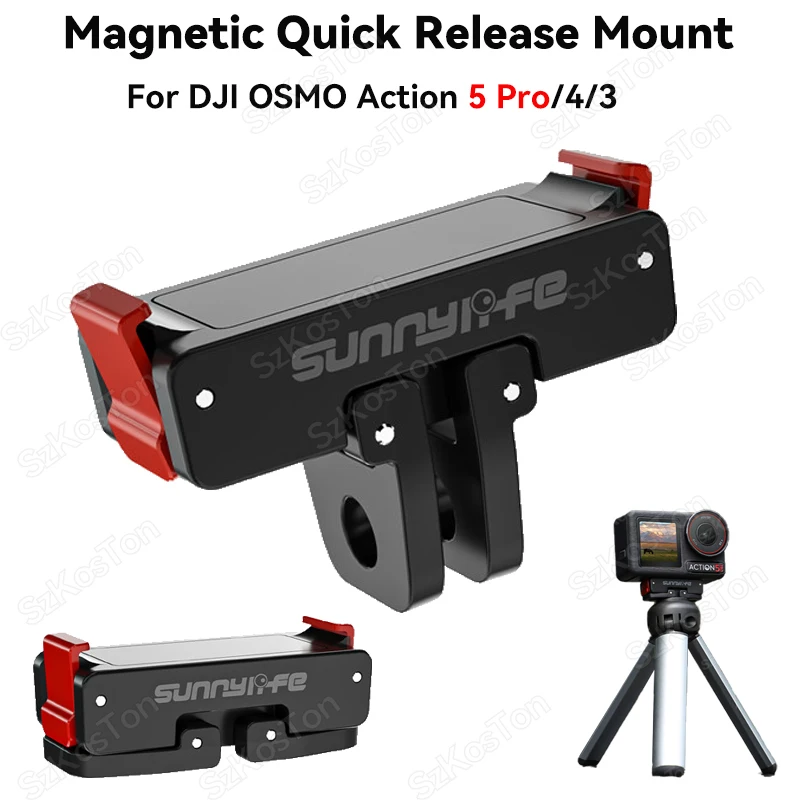 Magnetic Adapter for DJI OSMO Action 5 Pro Mount 1/4 Screw Mount Bracket For DJI Action 3 Action 4 Sports Camera Accessories