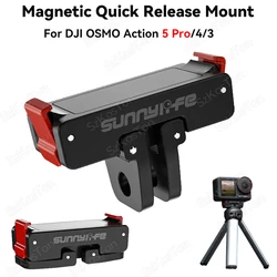 Magnetic Adapter for DJI OSMO Action 5 Pro Mount 1/4 Screw Mount Bracket For DJI Action 3 Action 4 Sports Camera Accessories