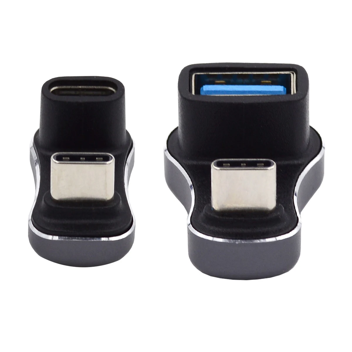 OTG Type C Male to Female USB3.0 & Power Data Adapter Compatible with Steam Deck Opposite U Shape Back Angled