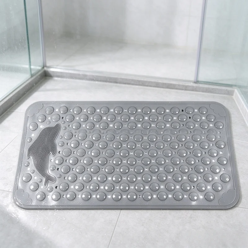 35x70cm Dolphin PVC Shower Mat, Waterproof Non-Slip Bath Rug for Bathtubs & Bathrooms
