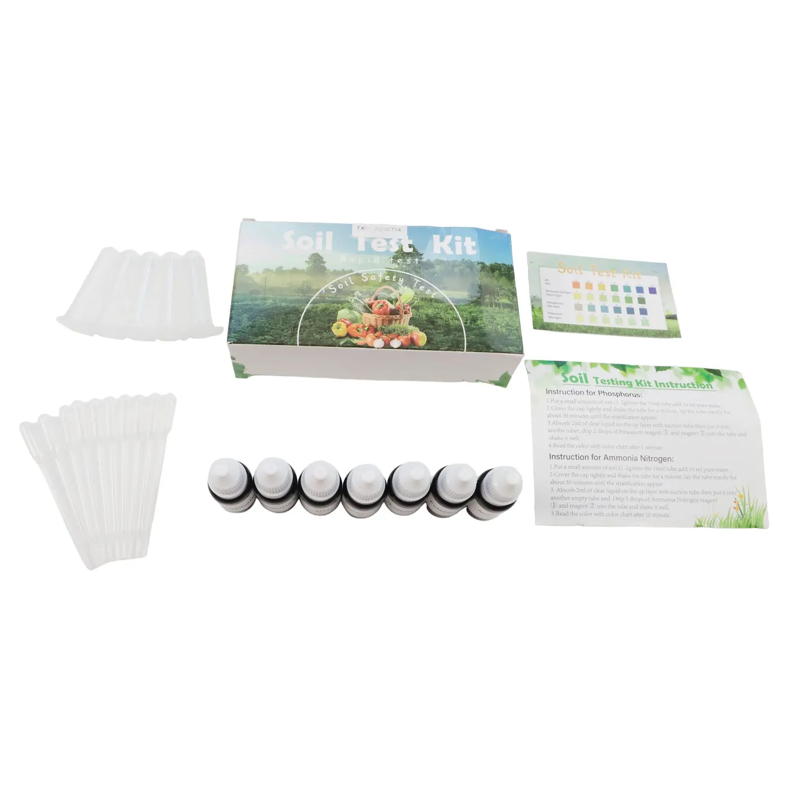 

4 in 1 Soil Test Kit for pH Ammonia Nitrogen Phosphorus & Potassium Comprehensive Soil Analysis Tool for Garden and Farm