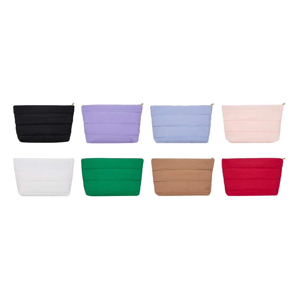 

Fashion Cosmetic Bag for Women Cute Puffer Makeup Clutch Solid Toiletry Organizer Pouch Storage Pouches for Organization