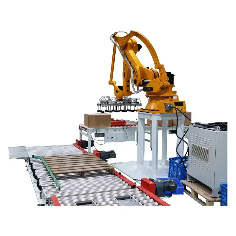 Four-axis palletizing robot, I-shaped sealing, carton tape sealing and packing machine