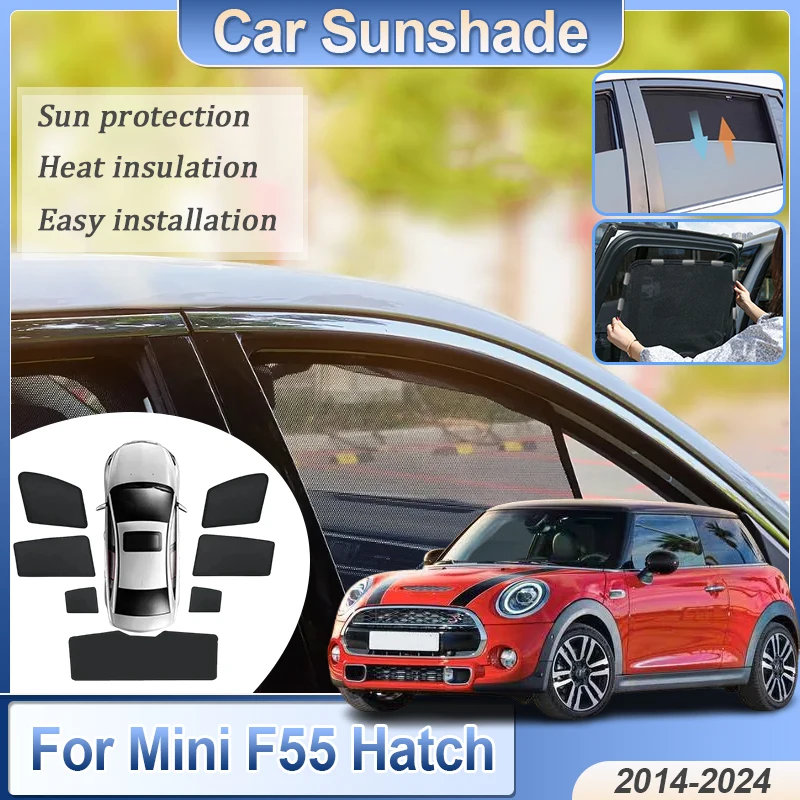 

For Mini F55 Accessories Hatch MK3 2014-2024 Magnetic Anti-Mosquito Sunshade UV Protector Privacy Window Curtain Windshield Part