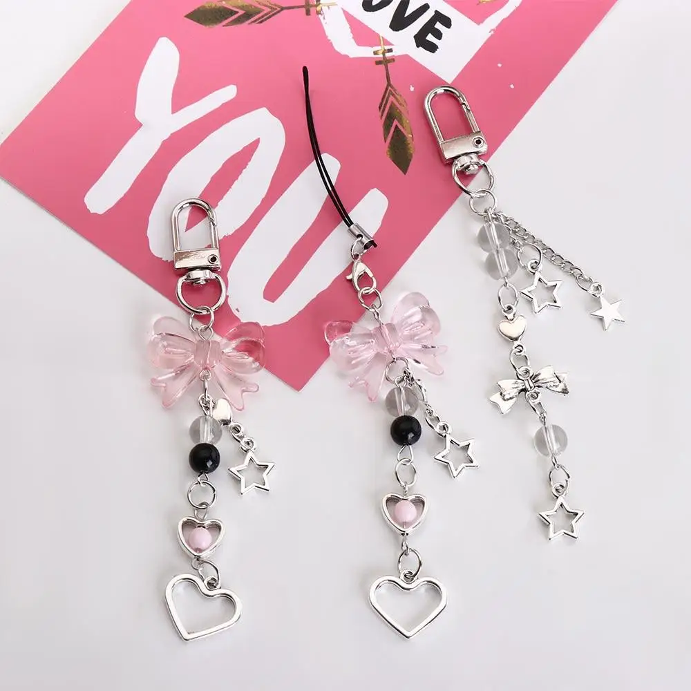 

Pearl Bead Bead Phone Charm Strap Star Sweet Mobile Phone Chain Ins Short Bowknot Beaded Cellphone Strap Girls Gift