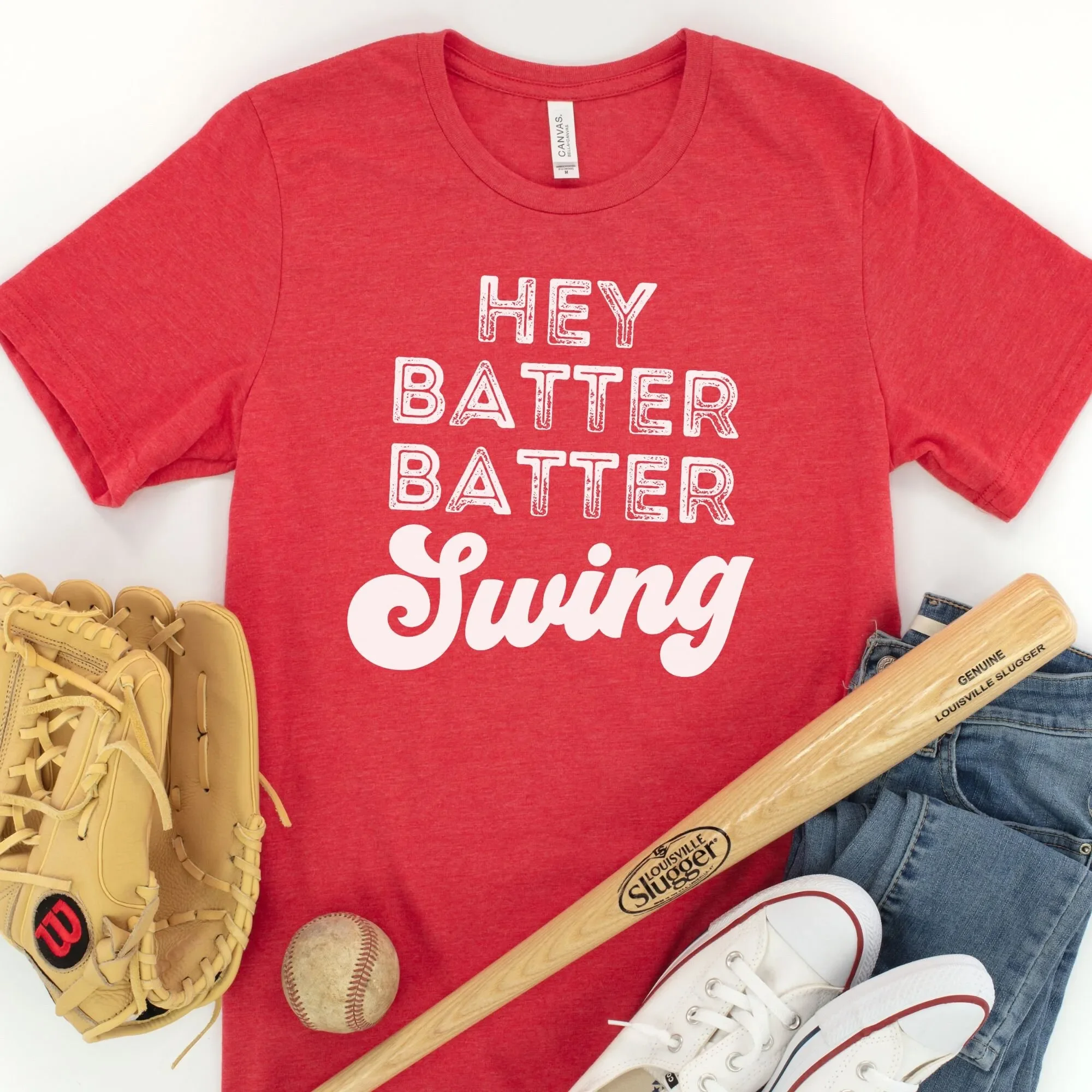 Baseball Fan T Shirt For Mom Hey Batter Distressed Game Day Season Mothers
