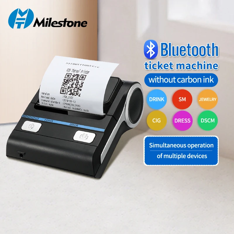 

Phone Receipt Printer 80MM Bluetooth Thermal Printer Retail Portable Mobile Printer Pocket Bill Machine Android Loyverse POS 3''