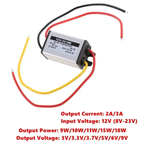 Convertidor de voltaje de 12V, 24V a 9V, 7,5 V, 6V, 5V, 4,2 V, 3,7 V, 3,3 V, 3V, módulo reductor, convertidor de CC a CC, fuente de alimentación para coche
