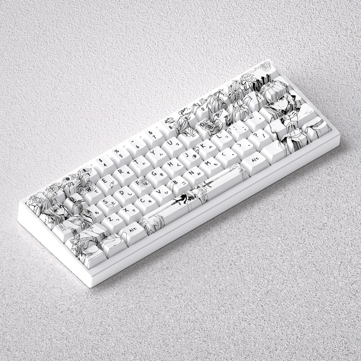 Saber Keycaps Anime 73/98 Keys PBT Dye Sublimation Cherry for Mechanical Keyboard Anne Pro 2 Mad 60he 68he Wooting Game PC