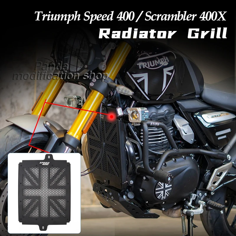 Motorcycle Radiator Grille Guard Cover Protection Aluminum For Triumph Speed 400 Scrambler 400X 2024