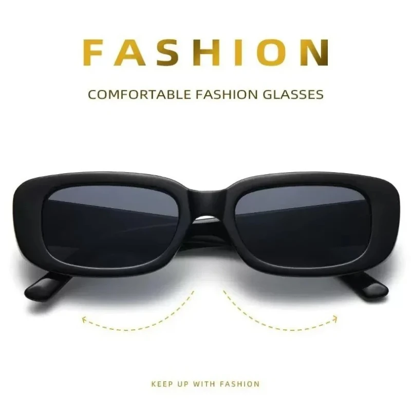Vintage Black Square Sunglasses for Woman Luxury Brand Small Rectangle Sun Glasses Female Gradient Clear Mirror Oculos De Sol image 3