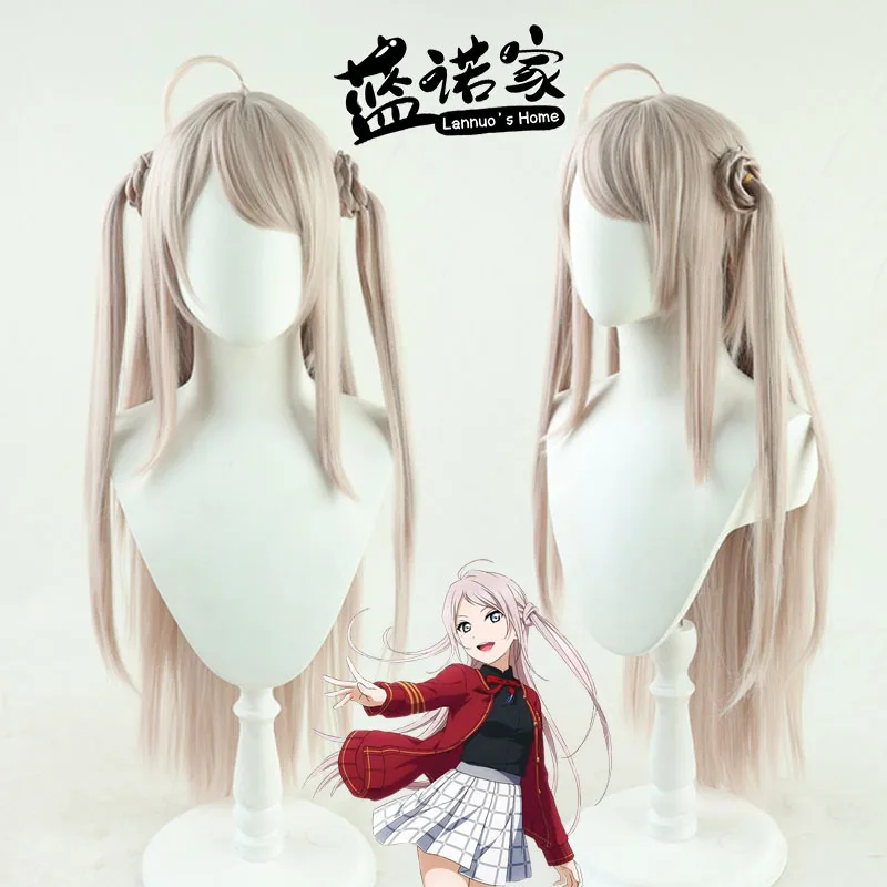 

Аниме LoveLive Lanzhu Zhong Cos, парик для косплея, реквизит для Хэллоуина, карнавала, синтетические волосы, термостойкое волокно + шапочка для парика