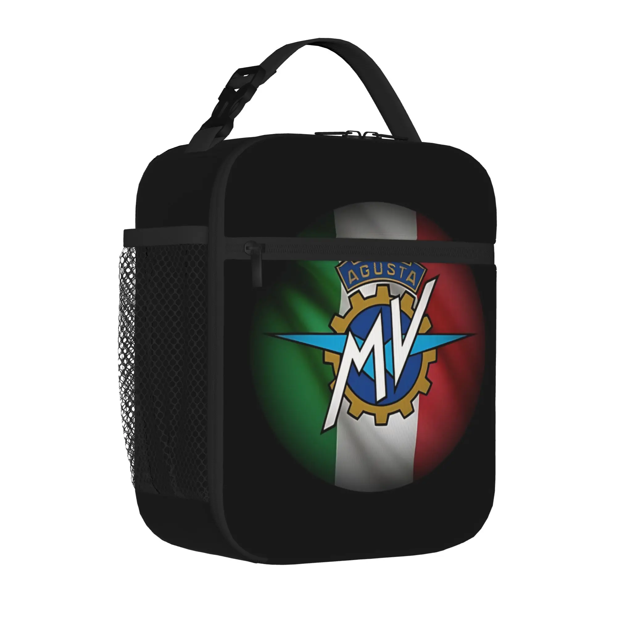1 Piece For Students Food Container Retro Badge Portable Pocket MV Agusta Zipper Closure Aluminum Foil Food Pouch For Travel