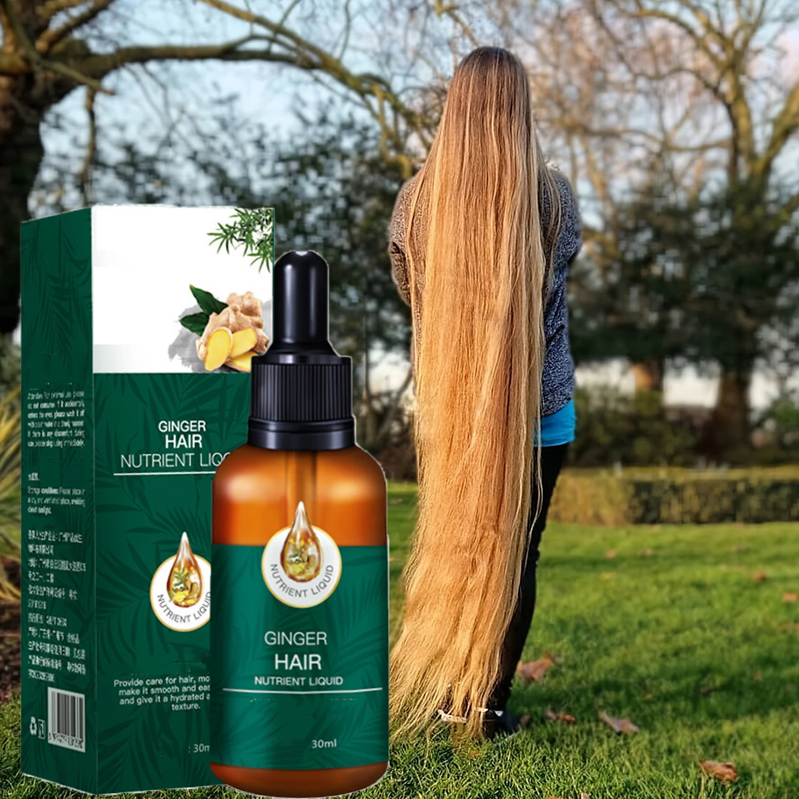 Ginger Hair Growth Essence Oil Anti Hair Loss Prevent Baldness Serum Fast Nourish Scalp Strengthen Hair Roots Nutrient Solution