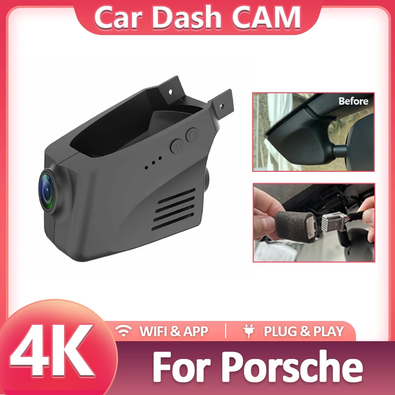 4K Plug And Play Easy Installation Wifi Car DVR Dash Cam For Porsche Panamera 970 Cayenne 958 718 982 982c Macan 95B 911 991 UHD