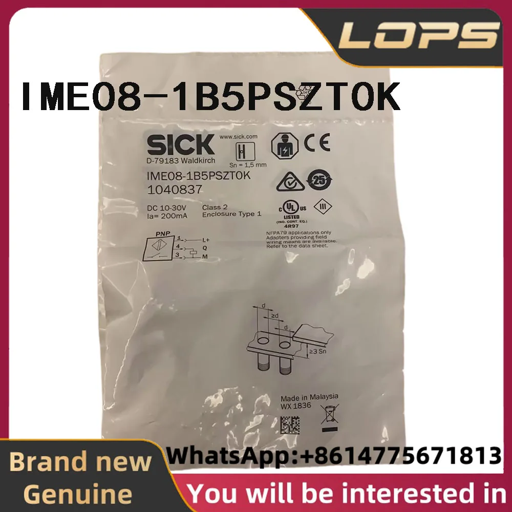 IME08-1B5PSZT0K Brand new original SICK proximity switch sensor part number 1040837 in stock, welcome to consult