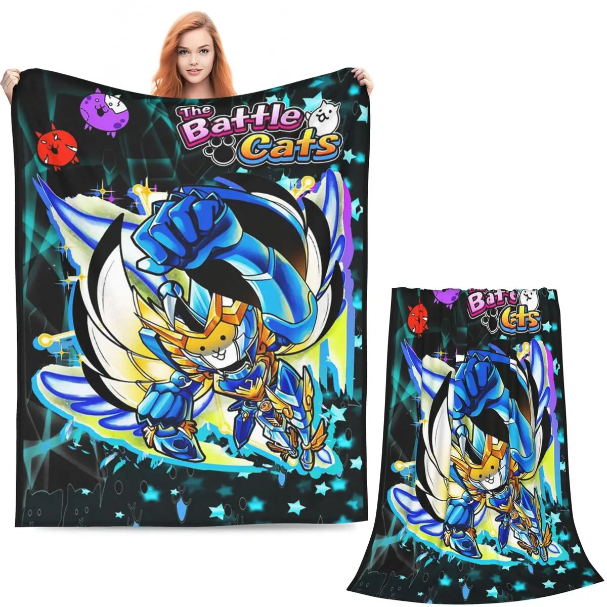 Battle Cats - Cosmo Blankets Soft Warm Flannel Throw Blanket Cover for Bed Living room Picnic Travel Home Couch