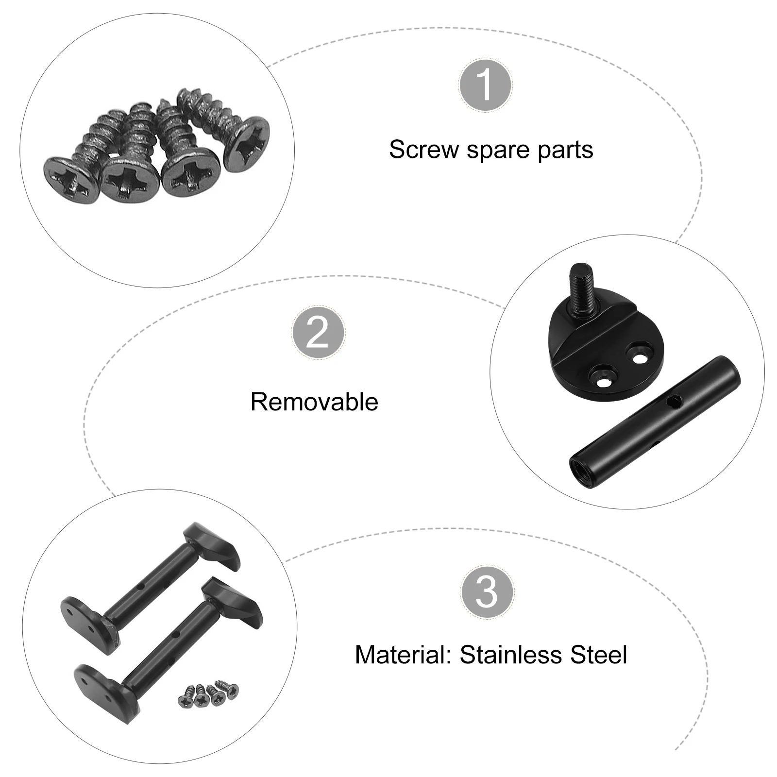 

3 /4 Violin Chin Rest Screws Chinrest for Accessories Stainless Steel Full Section