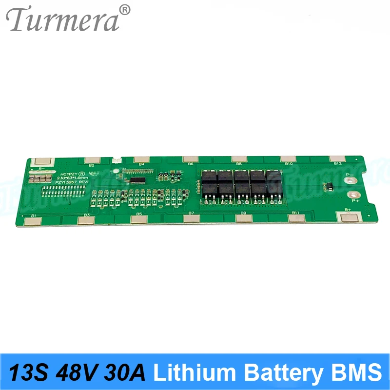 Turmera 13S 20A 30A BMS 48V 52V Lithium Battery Protection Board Spot Welding Directly Use in Electric Bike or E-scooter Battery