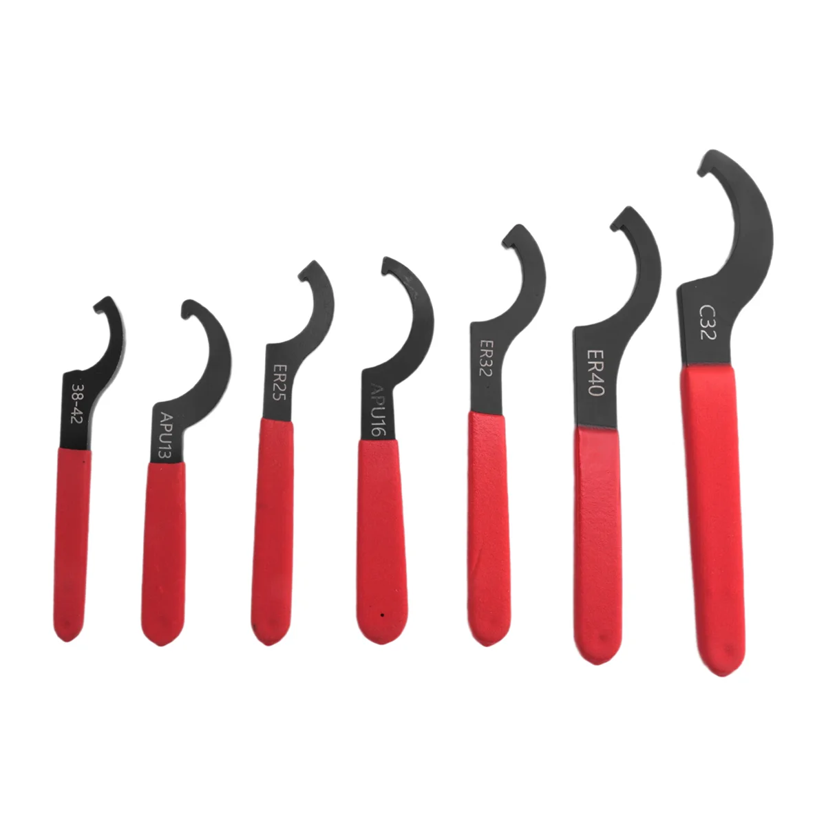 

B03C Coilover Wrench Spanner, 7PCS Non-Slip Spanner Wrench Set, Professional Universal Rubber Handle Wrench Spanner Tool