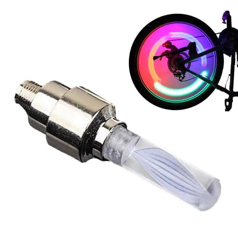 Bicycle Tire Valve Caps Light LED Neon Flash Lamp Waterproof Tyre Universal Wheel Lights Bike Accessories