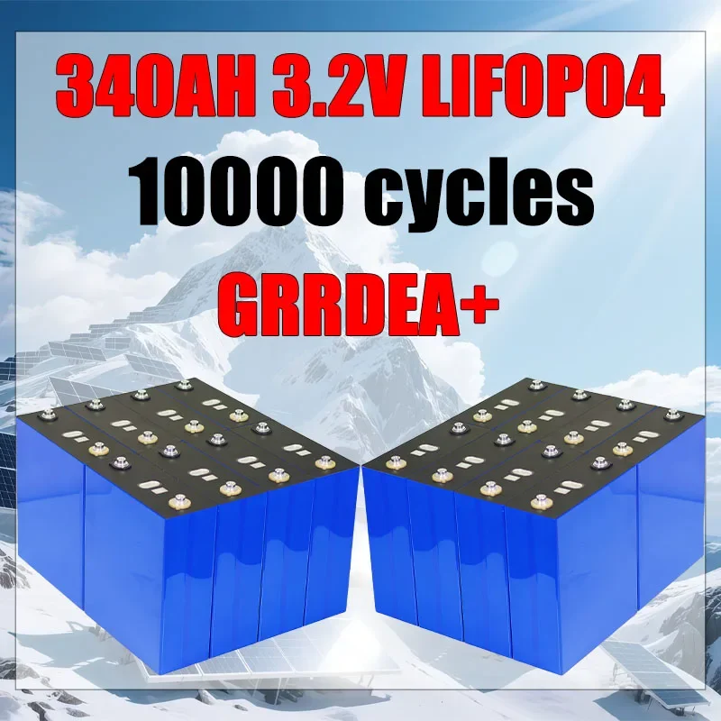 A-class 3.2V 340AH  Lifepo4 Rechargeable Battery 10000 Cycles DIY 12V 24V 48V battery pack  Golf solar energy camping duty-free
