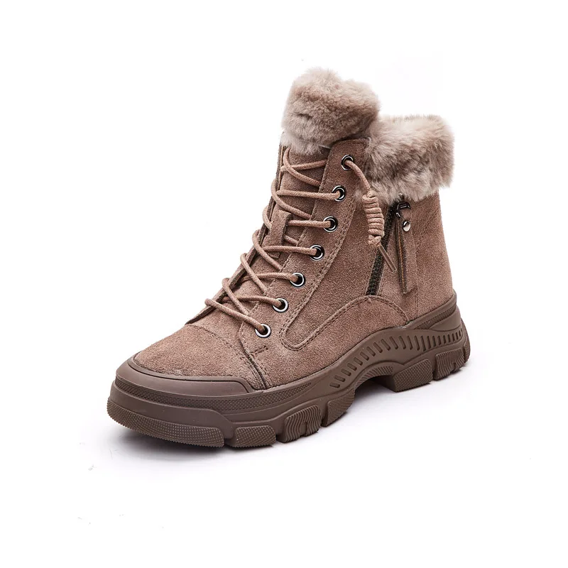 GKTINOO 2024 Winter Shoes Women Snow Boots Thick Sole Warm Plush Winter Shoes Genuine Leather Suede Women Ankle Boots Sneakers