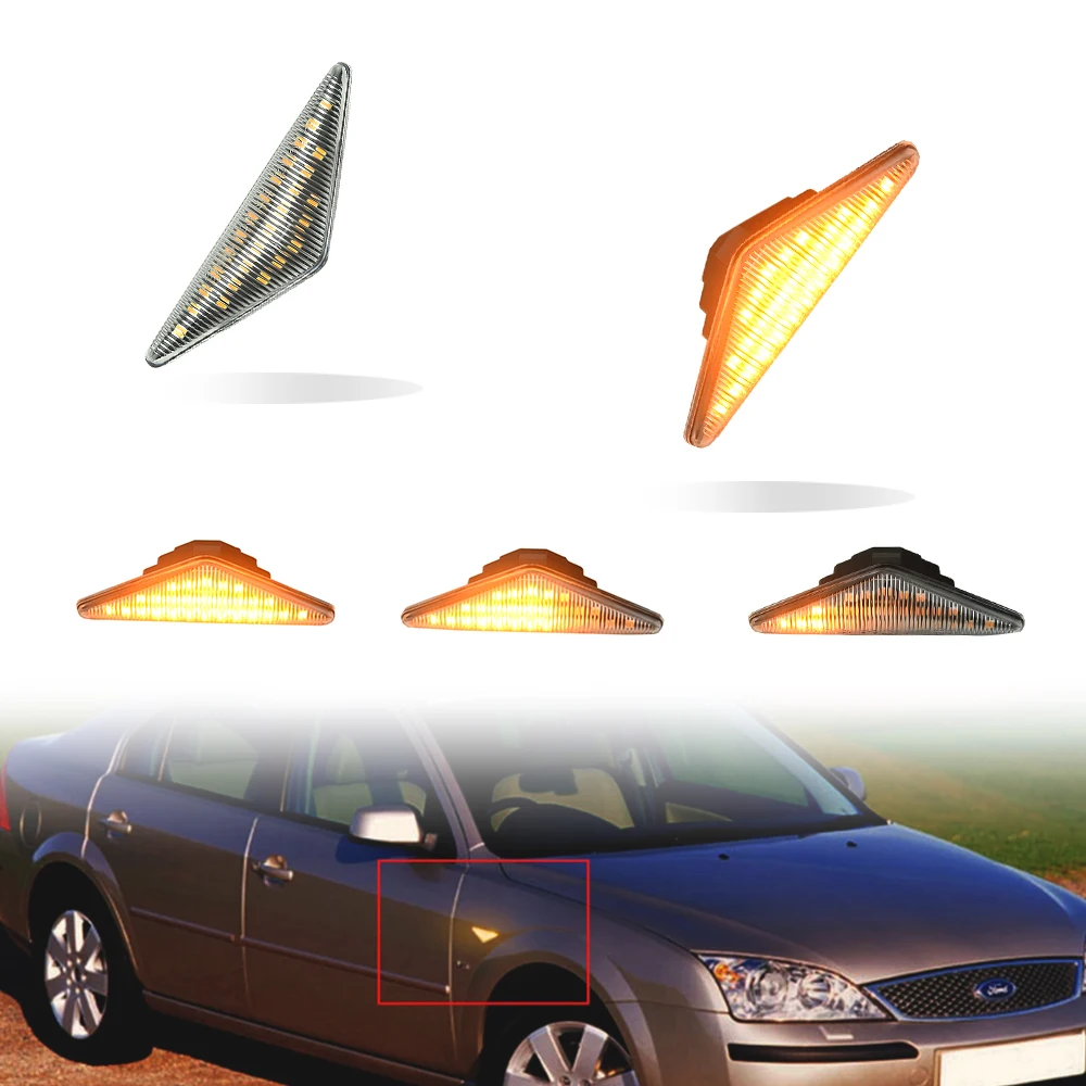 1 مجموعة Led ديناميكية الجانب ماركر بدوره مصباح إشارة لفورد التركيز MK I 98-04 لفورد مونديو MK III 00-07 متتابعة الوامض ضوء #3