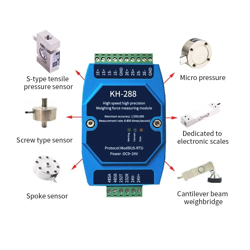 KH-188 Rail Type High-Definition Weighing Module Force Measuring Module Modbus-Rtu Protocol Weight Transmitters