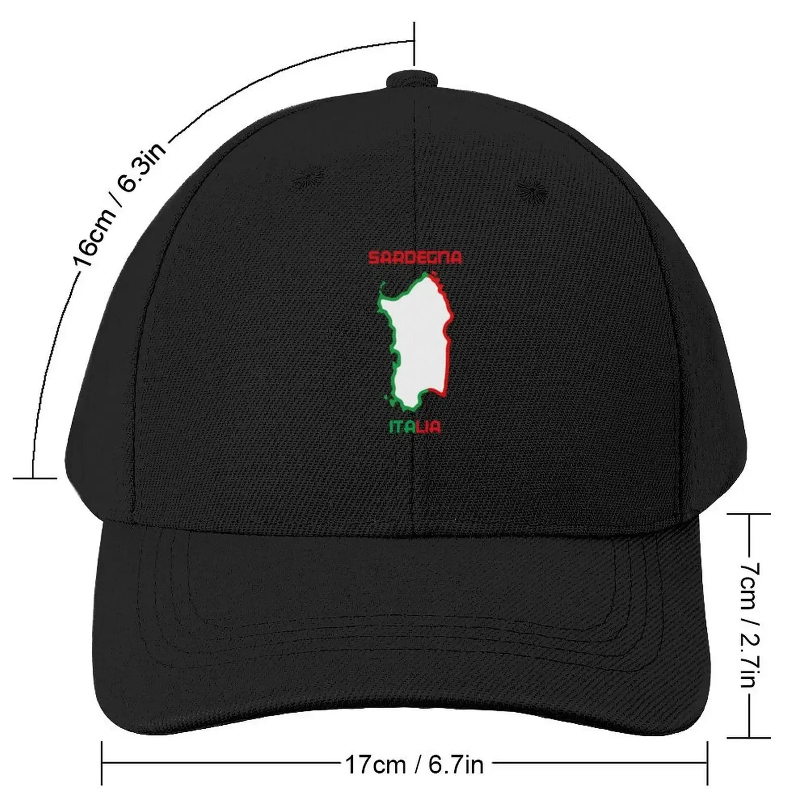 Sardegna Isola Tricolore - Sardinia Island with Italy Flag minimal style Baseball Cap Sun Cap black Caps For Men Women's