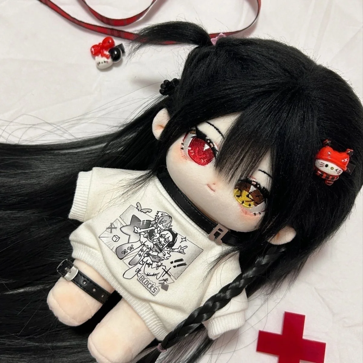 20cm Tokisaki Kurumi Nightmare Date A Live Padding Stuffed Plush Doll Figures Outfit Cartoon Dress-up Cotton Doll Plaything Gift